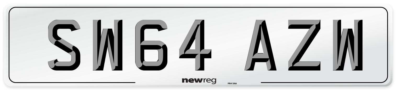 SW64 AZW Number Plate from New Reg